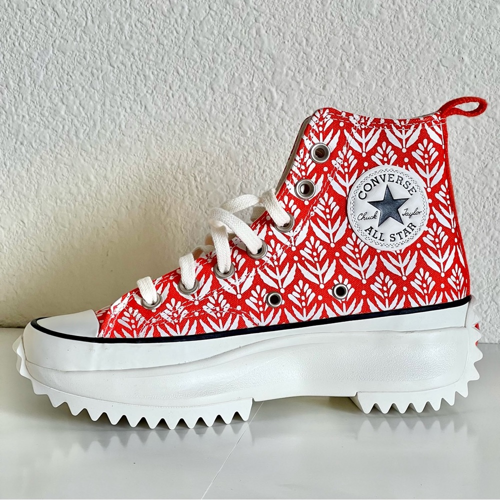 Converse Run Star Hike Hi Platform Summer Spirit 'Bright Poppy' Red Orange